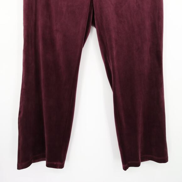 Calvin Klein Sweatpants Burgundy Purple Lounge Straight Leg Velvet Velour 1X - Picture 3 of 12